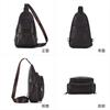 Atacado de Fábrica Couro Genuíno Grande Capacidade Bolsa de Peito Bolsa Masculina Moda de Rua Bolsa Transversal para Pendular Versátil Cor Contrastante Bolsa Masculina