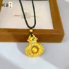 Novo Pingente de Saco da Fortuna com Diamantes Banhado a Ouro Estilo Chinês Antigo com Design Giratório para Roupas Tradicionais Chinesas