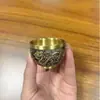 Copas de Vino de Latón con Pie Alto, Vasos de Cobre, Copas Pequeñas de Vino para Banquetes, Tazas de Dragón y Fénix para Té, Copas de las Cien Bendiciones, Utensilios para Vino, Adornos Decorativos, Artesanías