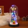 Adornos de Escritorio Árbol de Navidad Brillante Arreglo Escena Navideña Decoraciones Cubierta de Cristal Regalo de Navidad Luz Nocturna