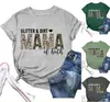 Camiseta de mujer con cuello redondo y letras de estilo europeo y americano de la estación independiente de Amazon, camiseta de manga corta con estampado GLITTER DIRT