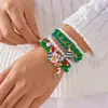 Conjunto de Pulseras de Moda Versátiles Europeas y Americanas Transfronterizas de Aleación Navideña Reno Árbol de Navidad Copo de Nieve Perla Vidrio Cristal