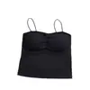 Camisola Listrada Escovada Estilo Francês Garota Picante Feminina Nova Camada Interna com Bojo Top Sem Mangas para Roupas de Exterior
