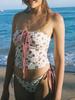 [Oferta especial] traje de baño mujer puro quiero viento dividido floral bikini aguas termales estilo ins top de pecho traje de baño