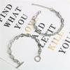 Pulsera de acero de titanio con costuras de nariz de cerdo en rombo de moda europea y americana, diseño de moda, personalidad, estilo frío, pulsera de metal