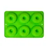 Forma de Donut de Silicone 6 Cavidades Silicone de Grau Alimentício Bandeja de Assar Molde para Biscoito Bolo Antiaderente Assar DIY