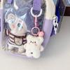 Bolsa Dolorosa Japonesa para Mujer Muñeco de Algodón Estilo Universitario Bolso de Hombro Doble Cara Bolso Cruzado Transparente Bolso Pequeño Lindo Bolso de Mano