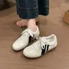 Tênis casuais únicos e estilosos em estilo retrô com color blocking, tênis versáteis da nova moda de outono