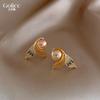 Pendientes de plata 925 con forma de sirena, perla y diamante de colores, estilo coreano, personalizados, de colores.