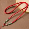 Cordón para Collar de Jade con Colgante de Jade Verde Aceite, Colgante de Ágata de Jade Hetian, Correa de Cuello Ajustable Hecha a Mano