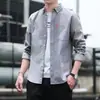 Nuevas Camisas de Negocios para Hombre 2025 Primavera y Otoño, Antiarrugas, Modernas, Casual, Corte Ajustado (Slim Fit), Retro, Color Sólido, Manga Larga