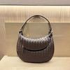 Bolso Gemelo de Diseñador Único Cuero Genuino Tejido para Mujer Bolso de Hombro Piel de Vaca Hecho a Mano 2024 Nuevo Bolso Cruzado