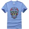 Camiseta para Hombre Alta Calidad Algodón Puro Estilo Urbano Holgada Fresca Estampado de Calavera Verano Camiseta para Hombre Casual Manga Corta