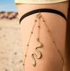 Transfronterizo Caliente Exagerado Elástico Serpiente Cadena Larga para Pierna Mujer Bohemio Trendy Cadena Multicapa Cadena para el Cuerpo Joyería