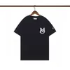 Minha Marca Trendy T-Shirt de Manga Curta Gola Redonda Bordado Gráfico Frontal Unissex Masculina Meia-Manga Verão [Corte Solto]