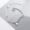 Pulseira de Disco com Letra Simples Literária S925 Prata Estilo K Gorro de Prata Pulseira Pequena Fresca S3783