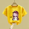 Camiseta Casual de Manga Corta para Niñas, Algodón Puro, Nuevo Modelo 2026