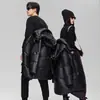 2025 Abrigo de Algodón Morado Dorado Largo Unisex Chaqueta de Algodón Hasta la Rodilla Cálida con Capucha Grueso Negro Dorado plumón Abrigo de Algodón Grueso