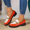 Moda de Comercio Electrónico Transfronterizo Tallas Grandes Mocasines Brillantes de Charol Zapatos Casuales de Trabajo Casual Británico para Mujer sin Cordones