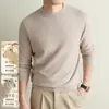 Suéter de lã antibacteriano 10A, 30% lã, 350g, gola redonda, para homens, novo modelo outono e inverno 2026, suéter base de mistura de caxemira para homens