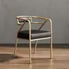 Silla de Comedor de Hierro Forjado de Lujo Nórdico Silla con Respaldo para el Hogar Silla de Ocio Moderna para Restaurante Celebridad de Internet Silla de Oficina para Restaurante de Hotel