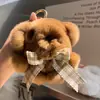 Chaveiro de Urso de Pelo de Coelho Rex Real, Pingente de Boneca de Pelúcia, Brinquedo Fofo Estilo Ins, Decoração para Mochila e Carro