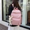 2025 Nova Mochila Pequena Cor Doce Fresca Mochila Simples Estilo Japonês Cor Pura Versátil Estudante Grande Capacidade Mochila Escolar