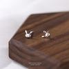 Pendientes de Conejo de Dibujos Animados de Plata s999 Estilo INS para Mujer Caperucita Roja Estilo Japonés Frescos y Lindos Pendientes Divertidos para Niña