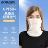 [Processamento Personalizado] Máscara Facial Fashion e Luxuosa com Proteção Solar e Protetor de Pescoço, Máscara Respirável para Sombreamento ao Ar Livre, Máscara de Seda com Proteção Solar