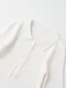 Venta al por mayor Primavera 2026 Nuevo Estilo Europeo y Americano Ropa de punto blanca de manga corta para mujer 66781