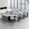 Escritorio de oficina para personal y combinación de silla cuatro o seis estación de pantalla de escritorio de oficina simple y moderna escritorio de computadora para personal