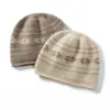 Gorro de cachemira, nuevo estilo vintage de otoño e invierno, gorro jacquard para proteger las orejas con bordes enrollados, unisex, gorro de lana tejido a prueba de frío y cálido