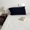 Funda de almohada estilo minimalista, color liso individual, juego de almohadas de algodón puro para uso doméstico, 48 cm x 74 cm, funda interior para núcleo de almohada, a juego estilo Ins
