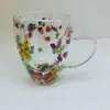 Copo de Vidro de Borossilicato Dupla Camada com Flores Secas, Exclusivo para Vendas Transfronteiriças, Caneca de Café Doméstica, Resistente a Altas Temperaturas, Copo de Bebida Artesanal com Flores Reais