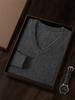 Suéter de Cachemira para Hombre con Cuello en V para Otoño e Invierno, Talla Grande, Ropa de Punto Business Casual, Suéter Base de Lana, Grueso y Cálido