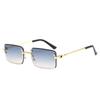 Gafas de Sol Cuadradas Sin Marco para Hombre Estilo Nuevo 2025 Plagian Gafas de Sol Atractivas para Mujer Retro Europeo y Americano Hip Hop Americano