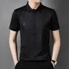 Fábrica Direta Camisa de Seda de Gelo Masculina Verão Manga Curta Casual Antirrugas Não Passa Gelo Sem Costura Manga Curta Branco