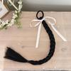 Venta al por mayor de fábrica peluca cola de caballo cabello artificial femenino trenza boxeadora cinta lazo pelo largo doble cola de caballo banda para miopía artículos