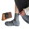 Calcetines de Principios de Otoño para Mujer Estilo Coreano de Caña Media Ins Dibujos Animados Kt Personalidad Calcetines Largos Modernos Calcetines Simples con Rayas Verticales Calcetines Holgados