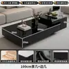 Nuevo juego de mesa de centro blanco y negro, extensible, adecuado para salas de estar pequeñas, con un toque de alta gama, lujoso y totalmente equipado para uso doméstico