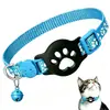 Collar Reflectante con Huella de Gato para Amazon Transfronterizo Compatible con Localizador del Sistema Apple, Resistente a la Suciedad, Impermeable, con Cascabel