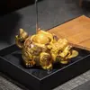 Conjunto de chá presente ornamentos de animal de chá corajosos fazem dinheiro mesa de chá rolante bandeja de chá acessórios de mesa de chá podem criar chá que muda de cor para brincar