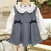 Saia Infantil Roupas Infantis Coreanas Outono Novo Estilo Camiseta Básica para Meninas Vestido Colete Conjunto de Duas Peças Ms490202