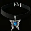 Collar con colgante de ojo de diablo de diseño nicho nuevo de exportación europea y americana, collar de acero inoxidable de mariposa de estilo gótico