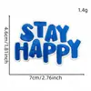 Energia Positiva Frase Curta em Inglês Patch de Tecido Patch Bordado Azul Patch Emblema para Passar Decoração Bordada Acessórios para Roupas e Malas
