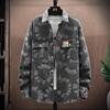 Camisa Jeans Masculina de Manga Comprida Estilo Coreano Outono Espessada Jacquard Juventude Marca de Moda de Hong Kong Camisa Casual Solta Jaqueta
