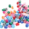 Flor miniatura de 11 mm, flor de arcilla blanda tridimensional linda, venta al por mayor, material para hacer pulseras con cordón DIY, tocados hechos a mano, accesorios
