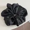Scrunchie grande de cetim estilo preguiçoso cremoso para mulheres elástico de cabelo de alta qualidade cor sólida flor de cabelo corda de cabelo acessório de cabelo