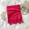Bufanda de Color Sólido para Mujer Invierno Nuevo Bufanda de Imitación Cachemir Europea y Americana Bufanda Cálida Multicolor Transfronteriza Chal Largo Venta al por Mayor