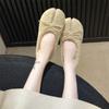 Zapatos Planos de Moda con Lazo y Pelo para Mujer 2025 Nuevos Zapatos de una Sola Pieza Zapatos Peludos Zapatos Planos Cálidos y Bajos